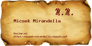 Micsek Mirandella névjegykártya